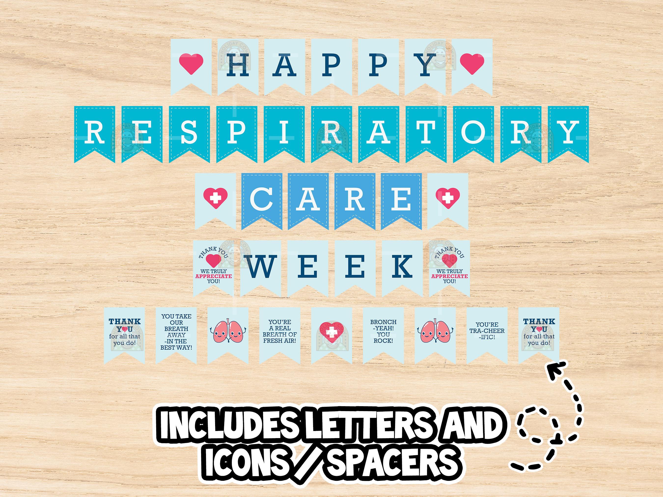 Happy Rrt Week Banner Respiratory Care Week Banner Printable, Respiratory Therapist Thank You ...