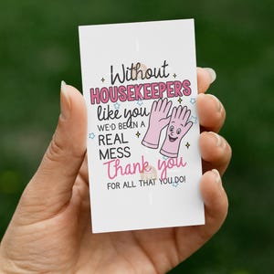 Housekeeper Gift Tag Printable , Housekeeping Week Tag for Housekeeper Tag, Thank You Housekeeping Service Gift Tag We&#39;d be a Real Mess