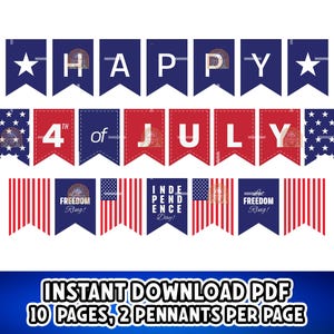 4th of July Banner Printable, Happy 4th of July Decoration, Fourth of July Banner, Independence Day 4th of July Decor, 4th of July Sign