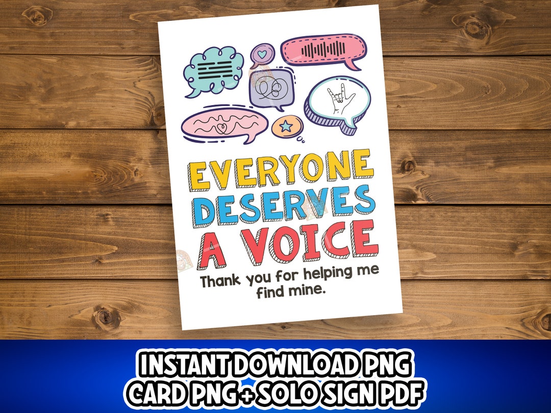 Speech Therapist Gift Printable, Speech Language Pathologist Card ...