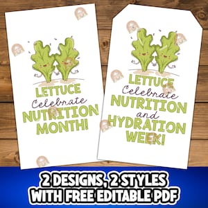 Étiquette-cadeau du Mois de la nutrition imprimable, étiquette du mois de la nutrition scolaire, étiquette de faveur de la cafétéria du Mois de la nutrition, étiquette-cadeau de la semaine de la nutrition et de l'hydratation