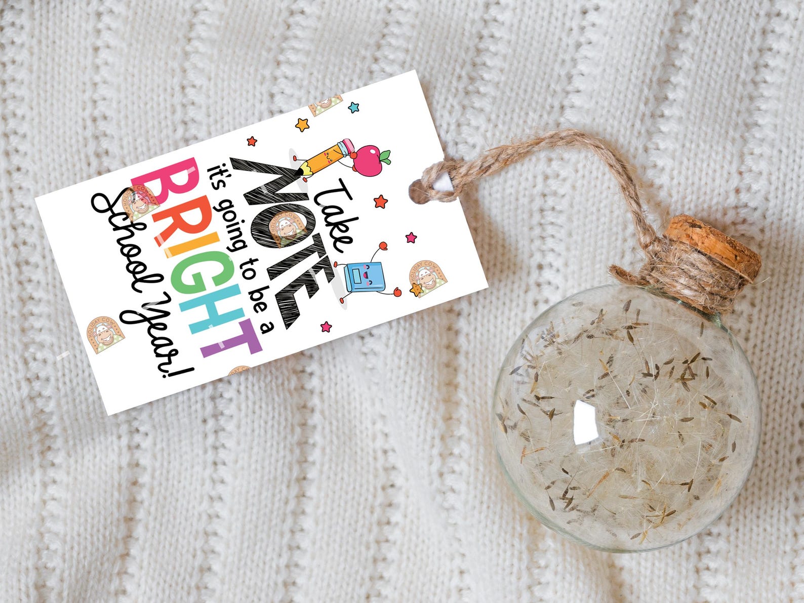 Pretty Note Tag Printable Back to School Tag, Take Note Tag, Bright School Year First ...