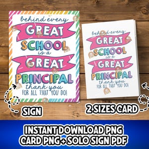 School Principal Gift, Printable Principal Appreciation Gift, Principals Day Card, Principal Thank You Sign, National Principal's Day Gift