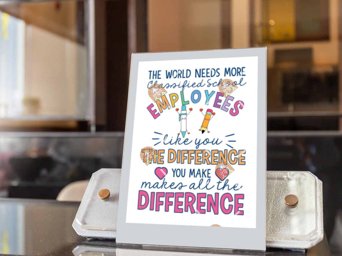 Classified School Employee Gift, Printable Classified School Employee ...