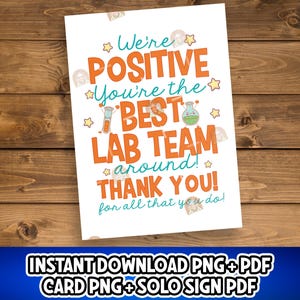 Cadeau de la semaine de laboratoire, carte de remerciement imprimable de l'équipe de laboratoire, signe d'appréciation de laboratoire drôle, cadeau pour professionnels de laboratoire médical, cadeau tech de laboratoire médical