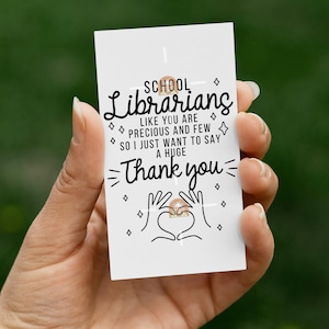 Printable Librarian Gift Tag, Librarian Tag, Librarian Thank You, Librarian Day Tag for Librarian Appreciation, Library Week, Library Month