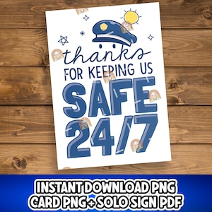 Regalo imprimible de agradecimiento a los agentes de seguridad, tarjeta de la semana de los agentes de policía, agradecimiento a los profesionales de seguridad, regalo para los agentes de seguridad de la escuela