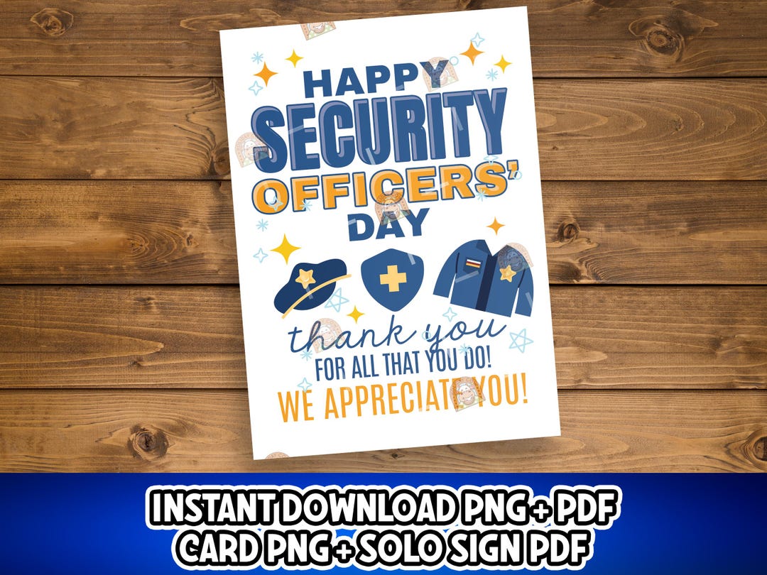 Printable Security Officers Day Card, Security Officers Appreciation ...