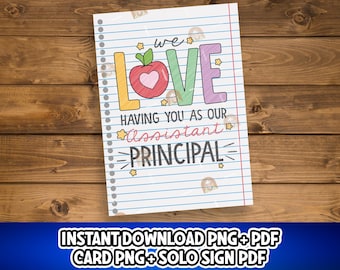 Assistant Principal Gift, Assistant Principal Card Printable, Assistant Principal Thank You, Assistant Principal Week, Vice Principal Gift