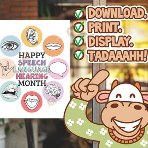 National Speech Language Hearing Month Signs Printable, Speech Language ...