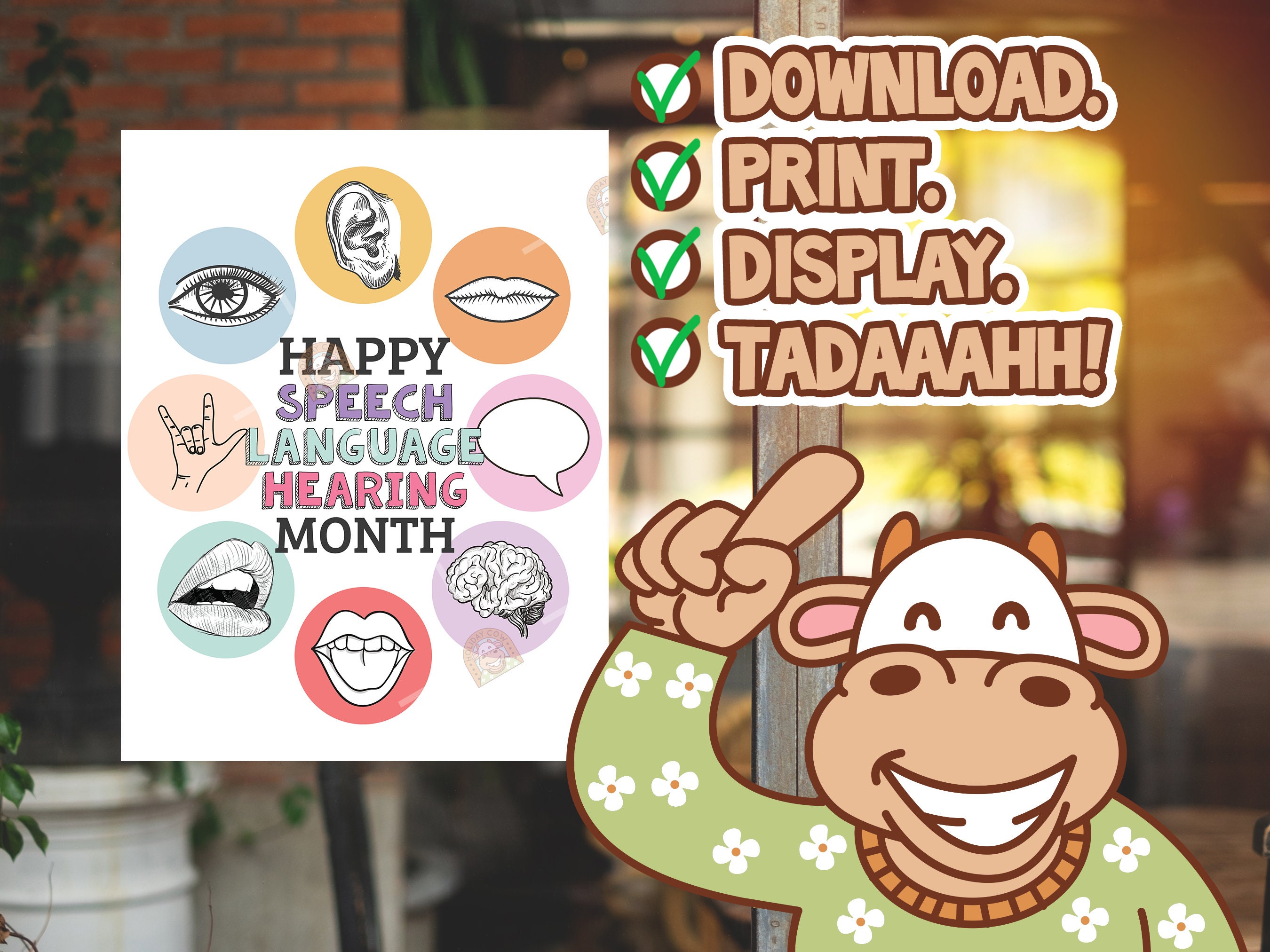 National Speech Language Hearing Month Signs Printable, Speech Language ...