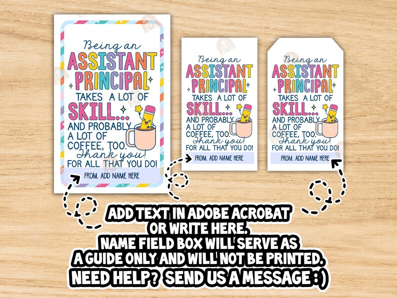 Assistant Principal Gift Tag Printable, Funny Assistant Principal ...