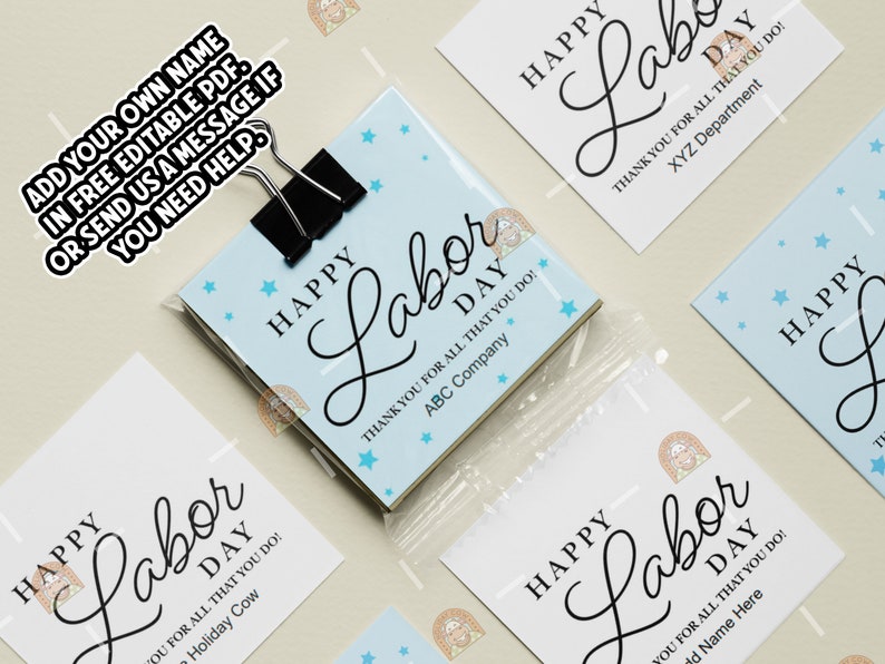 Labor Day Tags, Happy Labor Day Printable Tags, Minimalist Labor Day ...