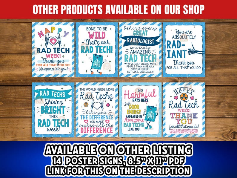 Rad Tech Week Signs, Printable Rad Tech Week Decor, Rad Tech Week Gift ...