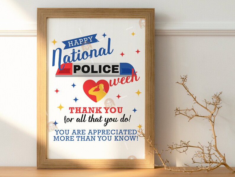 Police Week Card Printable, National Police Officers Week Card, Police ...