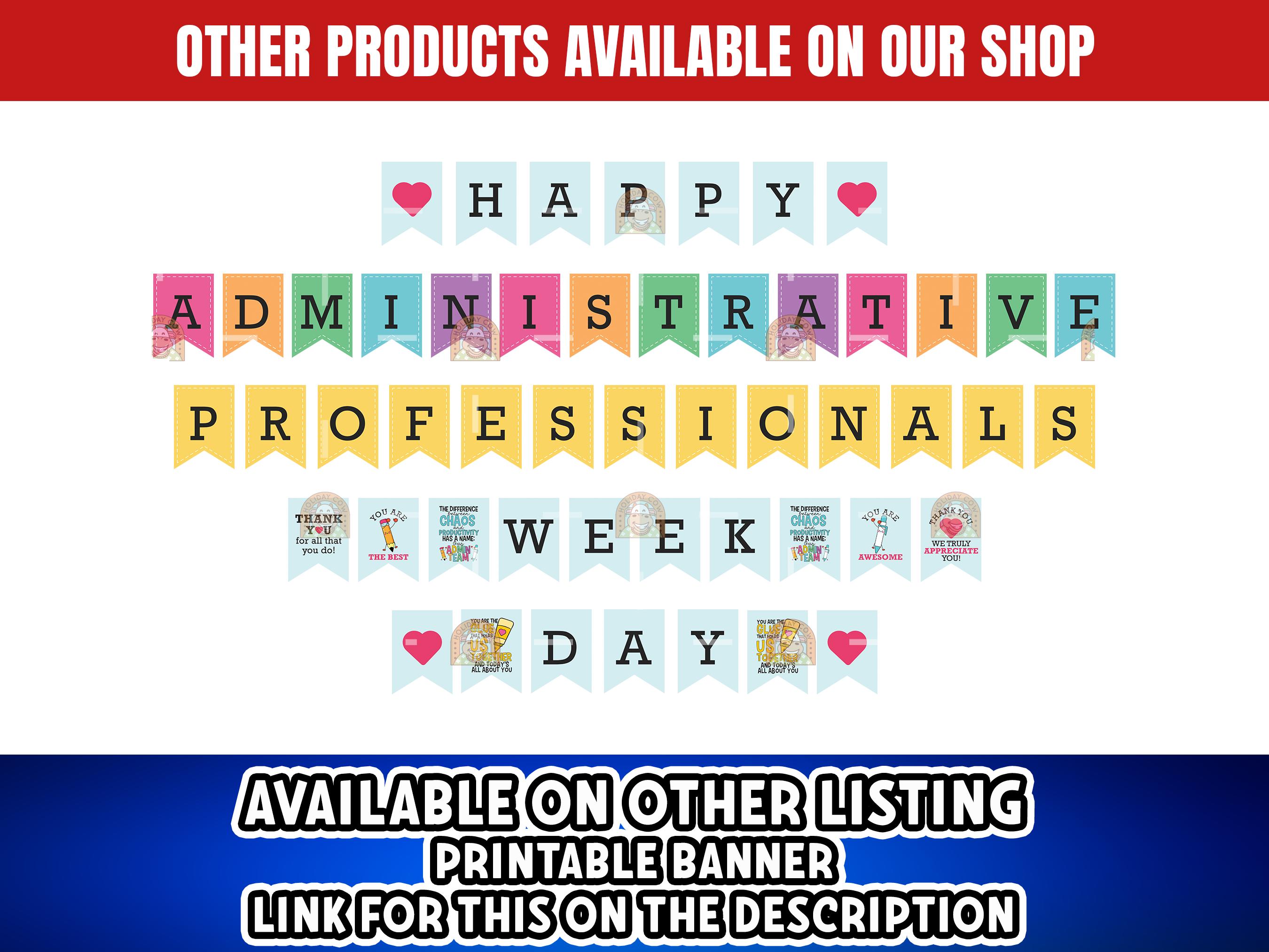 Admin Assistant Gift, Printable Admin Day Card, Thank You Admin Week ...