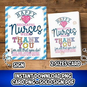 Nicu Nurse Week Gift, Printable Nicu Nurse Thank You Neonatal Nurse Gift for Neonatal Nurse Week Card, NICU Nurse Appreciation Sign