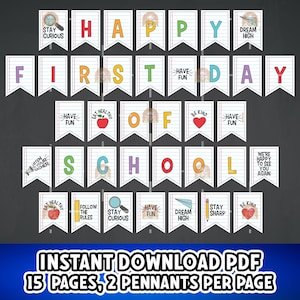 First Day of School Banner Printable Back to School Classroom Decor, 1st Day of School Banner, Back to School Banner for First Day of School