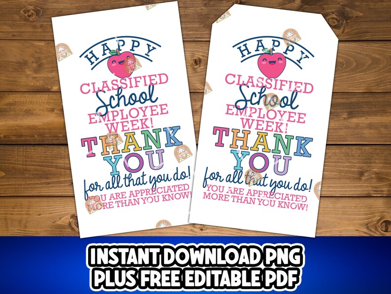 Printable Classified School Employee Week Tag, CSEW Tag, Classified ...