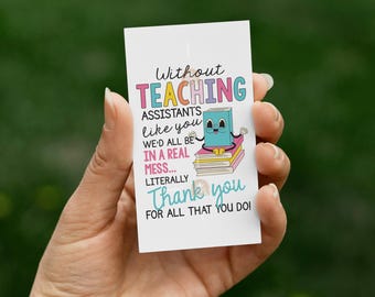 Etiqueta de regalo para asistente de enseñanza, etiqueta imprimible para asistente de enseñanza, etiqueta de regalo de agradecimiento para el día del asistente de enseñanza, etiqueta para asistente de enseñanza