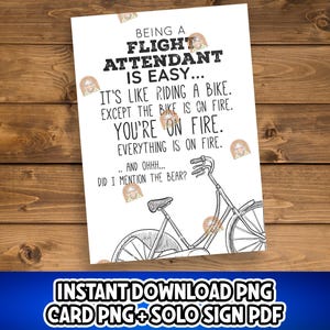 Flight Attendant Card Printable, National Aviation Week Gift, Aviation Professional Gift, Thank you FA, Flight Attendant Appreciation Day