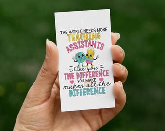 Etiqueta de regalo para asistente de enseñanza, etiqueta imprimible para asistente de enseñanza, etiqueta de regalo de agradecimiento para el día del asistente de enseñanza, etiqueta para asistente de enseñanza