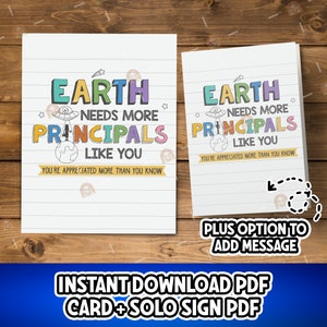 Principal Appreciation Card Printable, School Principal Gift, National Principal's Day Sign, Principal Thank You Card, Witty Principal Gift