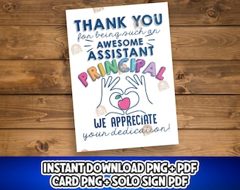 Assistant Principal Gift, Assistant Principal Sign Printable, Assistant Principal Thank You, Assistant Principal Week, Vice Principal Gift