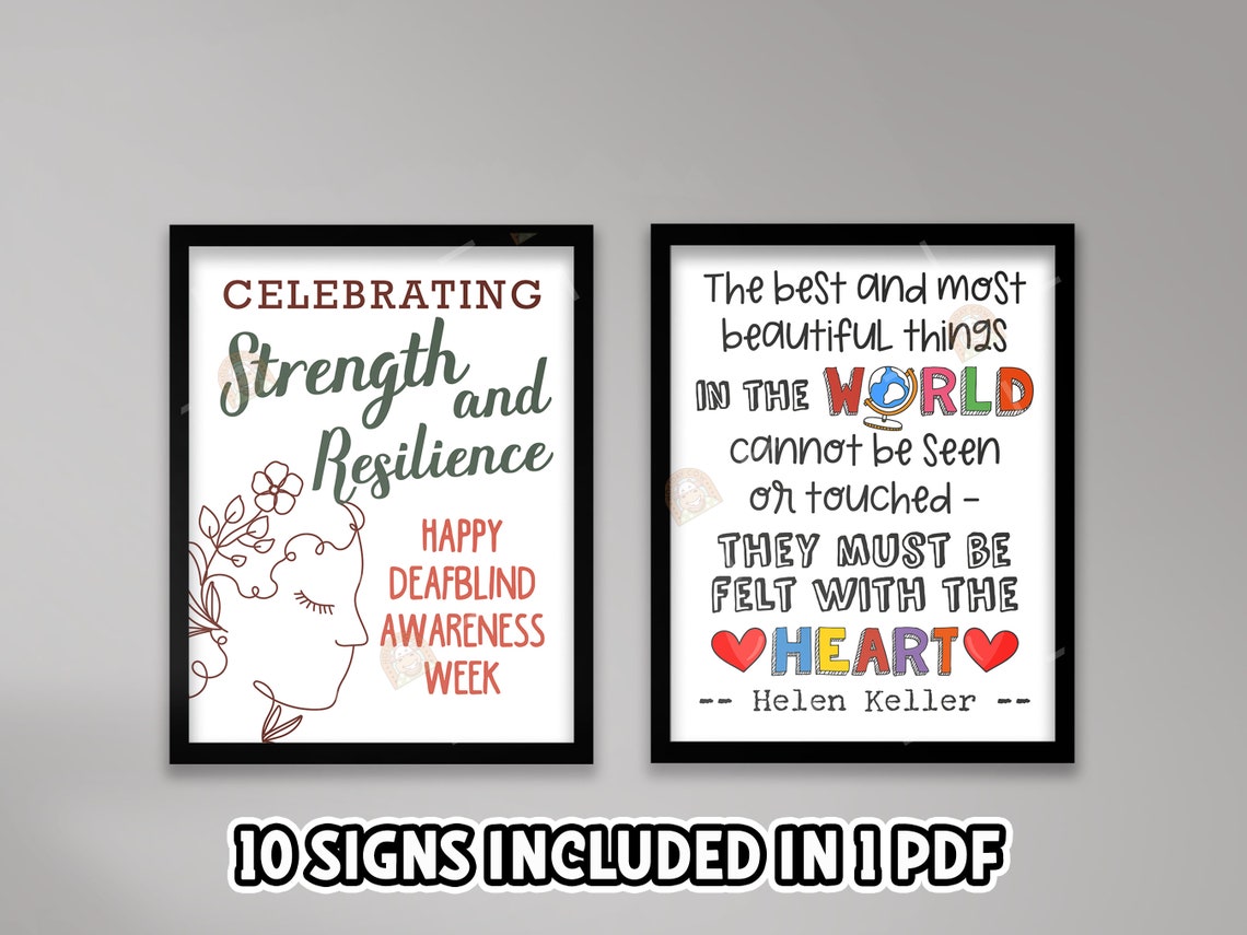 Helen Sign Deafblind Awareness Week Signs Printable Bundle, Helen Keller Deaf ...