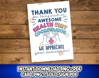 Health Unit Coordinator Week Gift, Printable HUC Week Card, HUC Recognition Sign, HUC Day Gift, Thank you Huc Gift for Huc Appreciation Gift