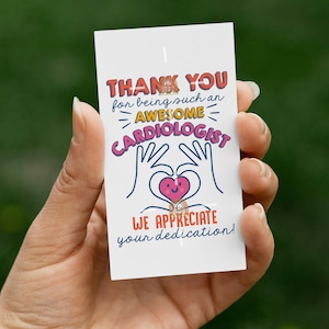 Kardiologen Geschenkanhänger, druckbare Cardiac Rehab Week Geschenkanhänger, Danke, Kardiologen Tag, Herzdoktor Wertschätzung, amerikanischer Herz Monat