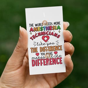 Anesthesia Tech Gift Tag, Printable Anesthesia Tech Week Tag, Anesthesia Technologists Day Tag, Anesthesia Technician Appreciation Gift Tag