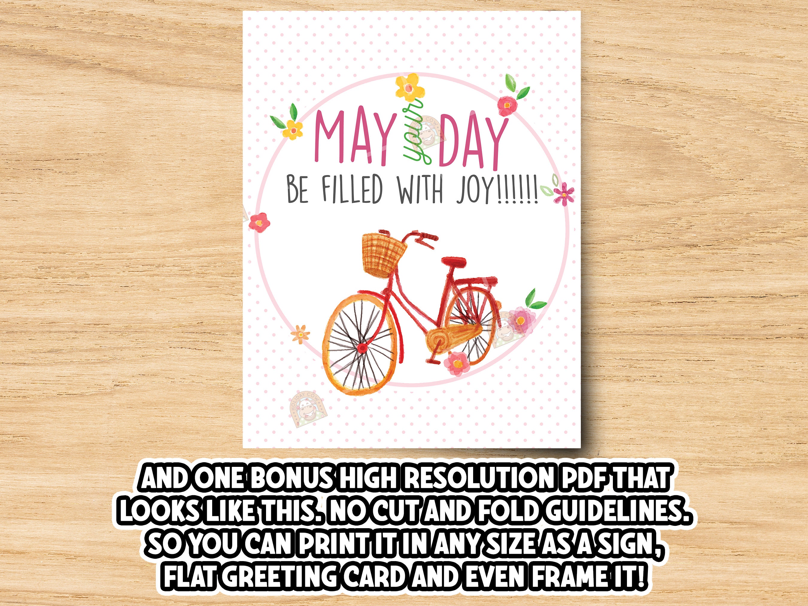 May Day Sign, Happy May Day Gift, Printable Card, Spring May Day Basket ...