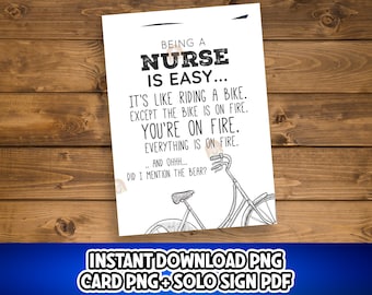 School Nurse Gift, Printable Nurse Appreciation Card, National Nurses Week Sign, Nurse Thank You Card, Funny Nurse Gift, Nurse Week Card