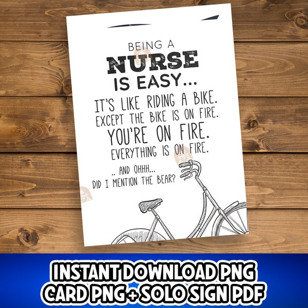 School Nurse Gift, Printable Nurse Appreciation Card, National Nurses Week Sign, Nurse Thank You Card, Funny Nurse Gift, Nurse Week Card
