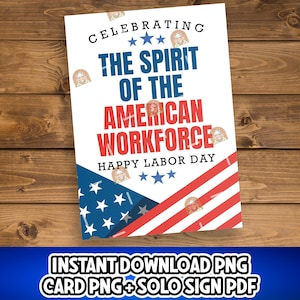 Labor day Card Printable, Happy Labor Day Sign, Labor day Gift, American workers Day, Patriotic Labor Day, USA Employee Labor Day Poster