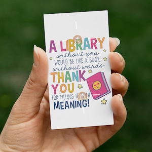 Librarian Gift Tag Printable, Librarian Tag, Librarian Day Tag for Librarian Appreciation, Library Week, Library Month, Library Workers Day
