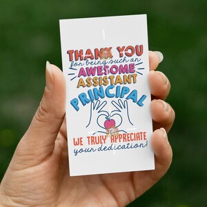 Etichetta regalo per vicepreside, etichette stampabili per vicepreside, regalo di ringraziamento per vicepreside da parte di un bambino della scuola, settimana dell'istruzione