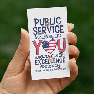 Etichetta stampabile per dipendente pubblico, etichetta regalo per la settimana del riconoscimento del servizio pubblico, etichetta regalo per il dipendente pubblico con ringraziamento e apprezzamento per il servizio pubblico