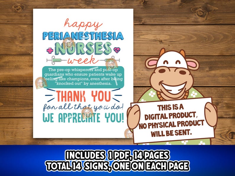 CAA Week Signs Printable, Perianesthesia Nurses Week Decor, Certified ...