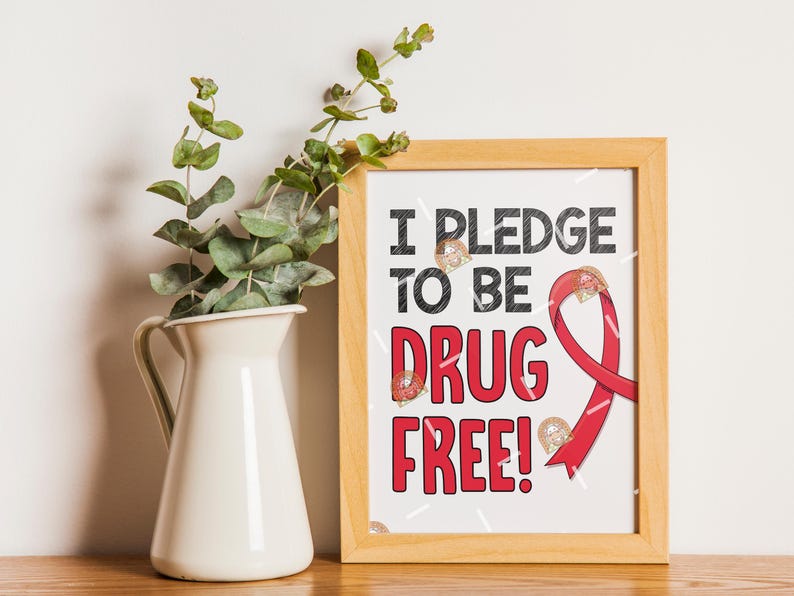 Red Ribbon Week Student Pledge Red Ribbon Week Signs Printable, Red Ribbon Week Poster, Red Ribbon ...