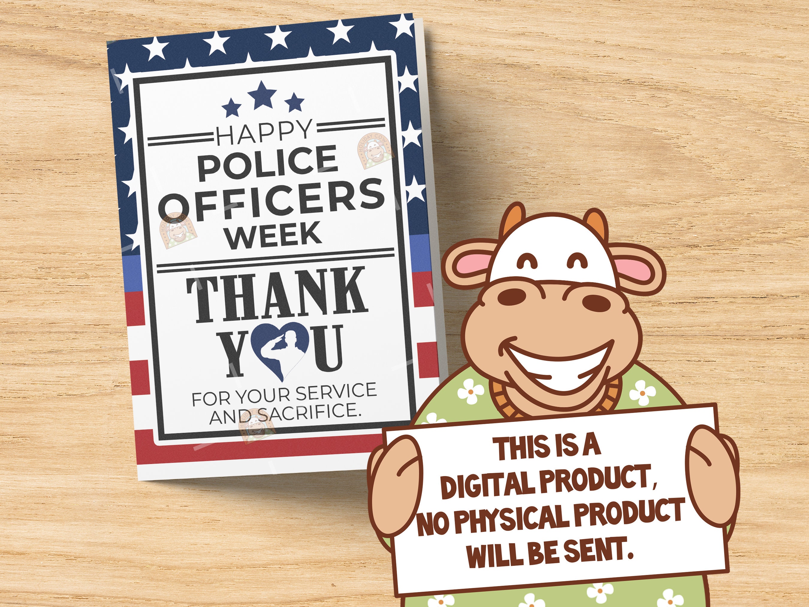 Police Week Card Printable, National Police Officers Week Card, Police ...