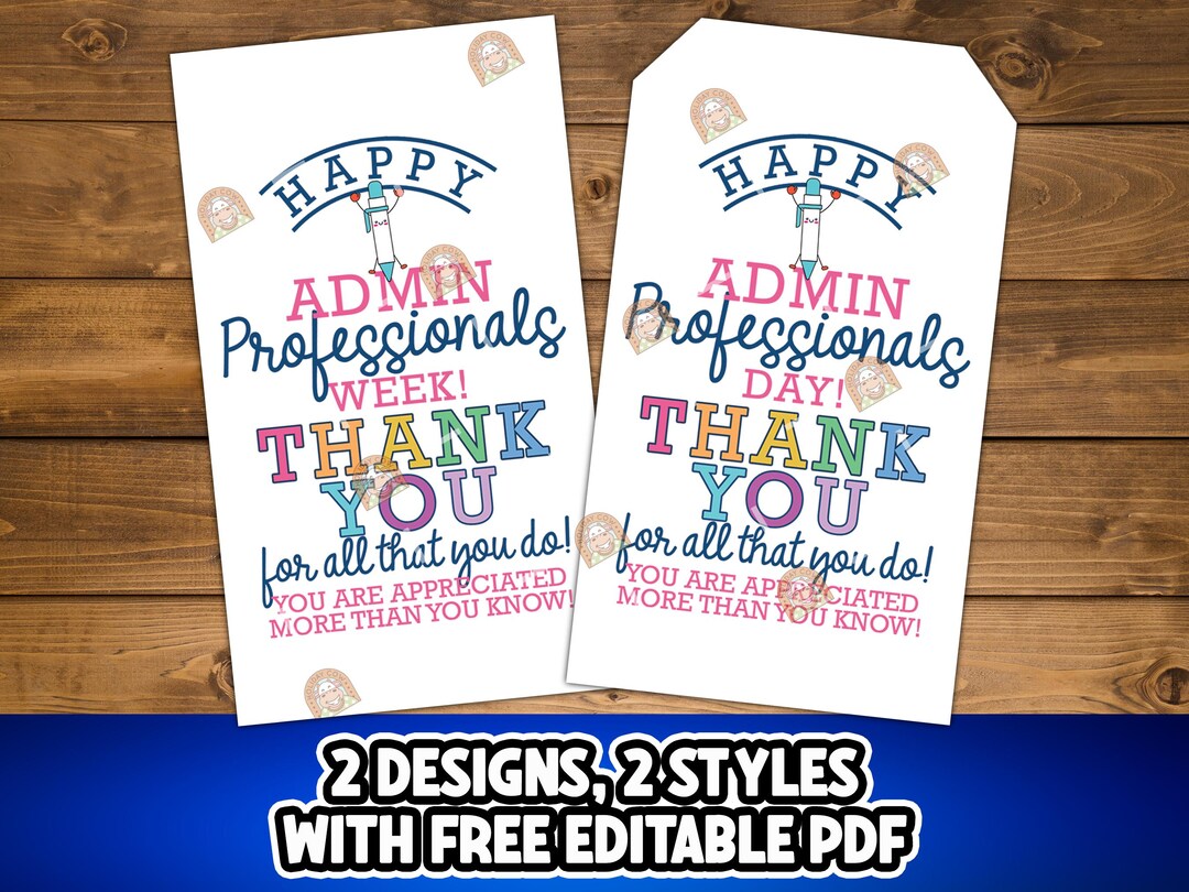 Printable Administrative Professionals Day Tag, Administrative ...