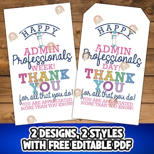 Printable Administrative Professionals Day Tag, Administrative ...