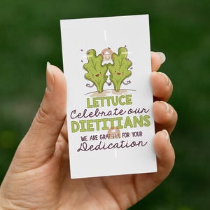 Étiquette-cadeau imprimable de la fête des diététistes, étiquette-cadeau drôle de diététiste, étiquette-cadeau de la journée RDN pour diététiste, étiquette de fête de la laitue pour diététiste