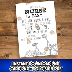 School Nurse Gift, Printable Nurse Appreciation Card, National Nurses Week Sign, Nurse Thank You Card, Funny Nurse Gift, Nurse Week Card