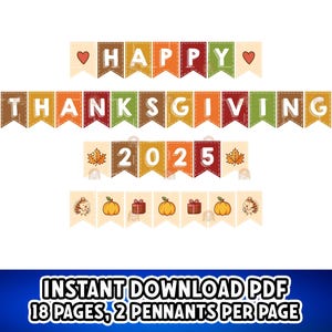 Thanksgiving Banner Printable, Happy Thanksgiving banner, Thanksgiving Decor, Thanksgiving Pennant, Thanksgiving Bunting, Thanksgiving Party