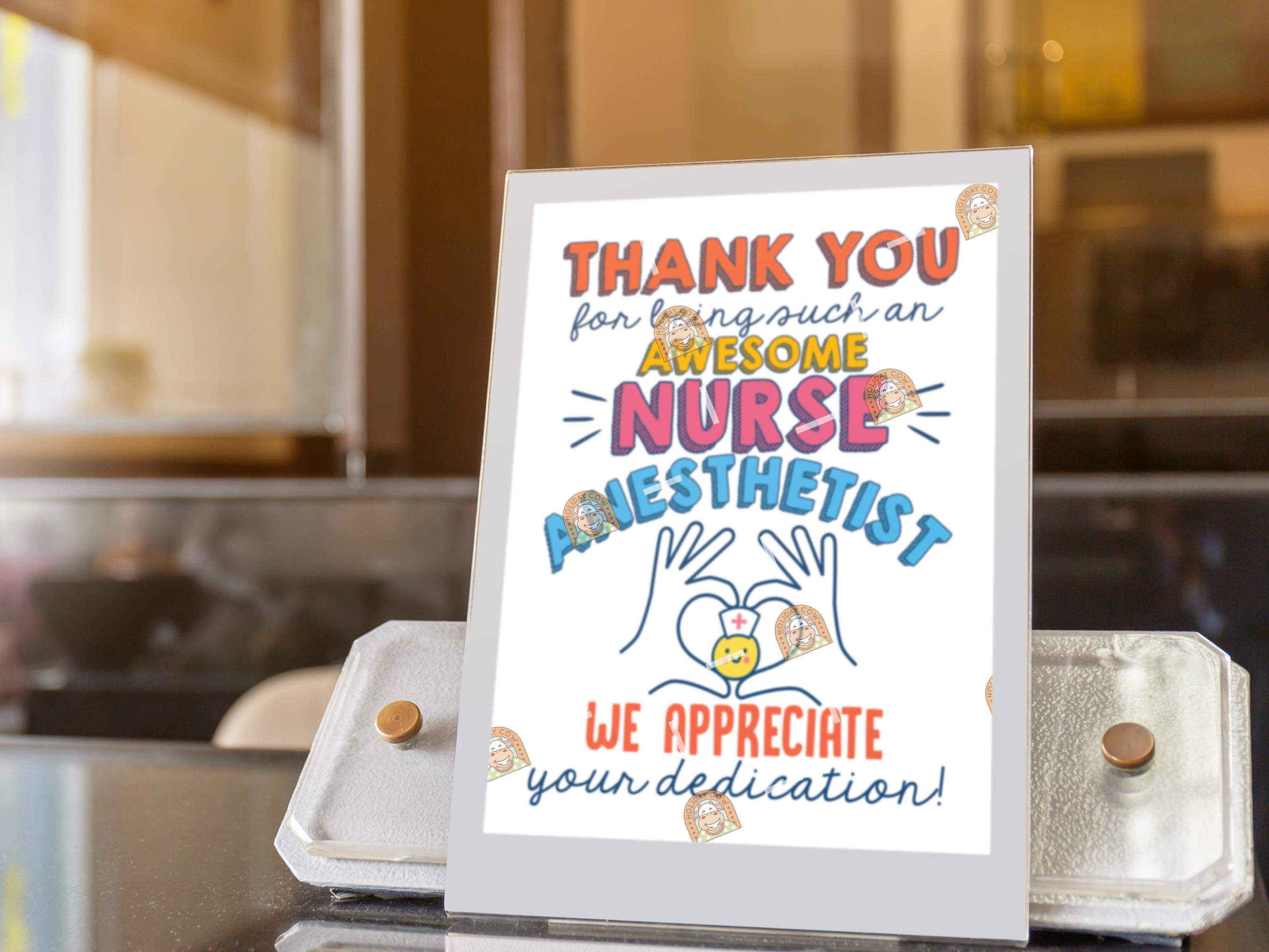 Anesthesia Care Team Signs Printable, CRNA Week Poster, Nurse ...