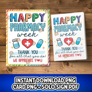 Pharmacy Week Gift Printable, Pharmacist Thank you Card, Happy Pharmacy Week Poster, Pharmacist Week Sign, Gift for Pharmacist Appreciation