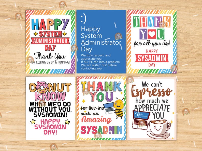 Sysadmin Sign Bundle, Printable System Administrator Day Poster ...
